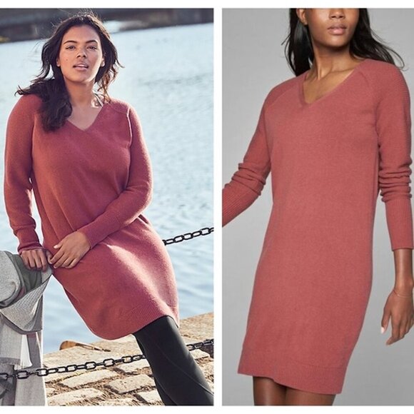 Athleta - Cloud Wool + Cashmere Sweater Dress in color Meadow Mauve, Med - Picture 1 of 8